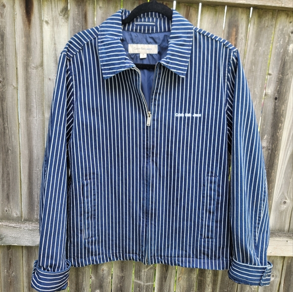 Calvin Klein Other - Trucker Jacket Calvin Klein Navy & White Striped Collared Medium Unisex Utility